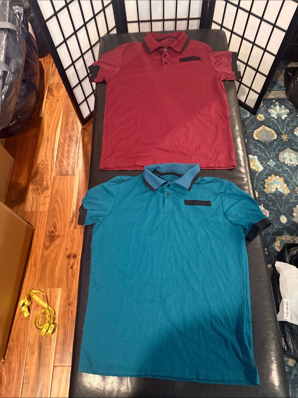 Classic Men's Polo Shirt - Teal and Burgundy